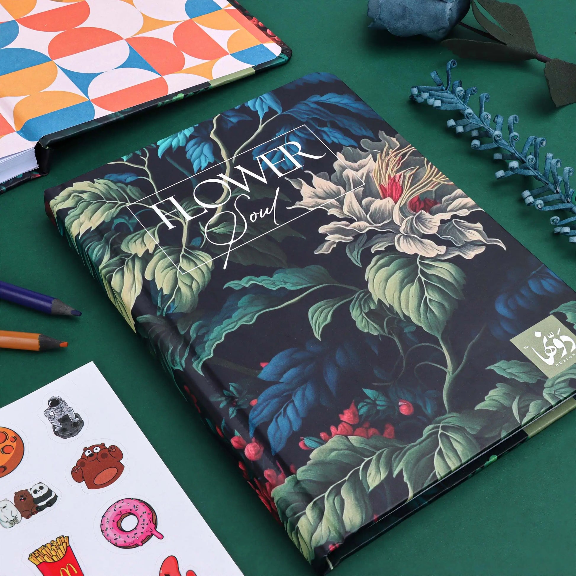 Botanical Green | Safezone Notebook (Wired / HardCover) Dawenha | دونها