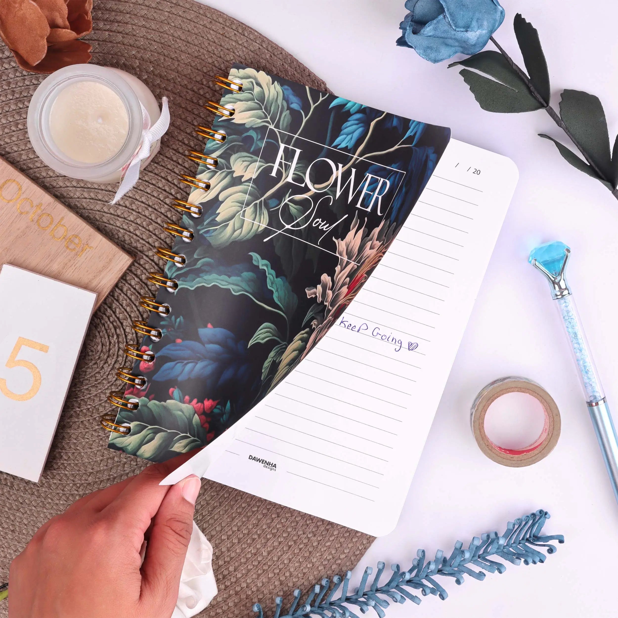 Botanical Green | Safezone Notebook (Wired / HardCover) Dawenha | دونها