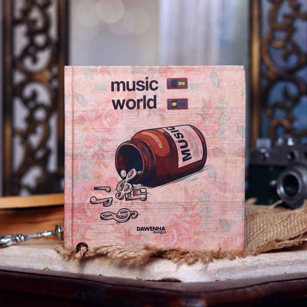 Turn Music ON | Vintage Notebook notebook Dawenha | دونها