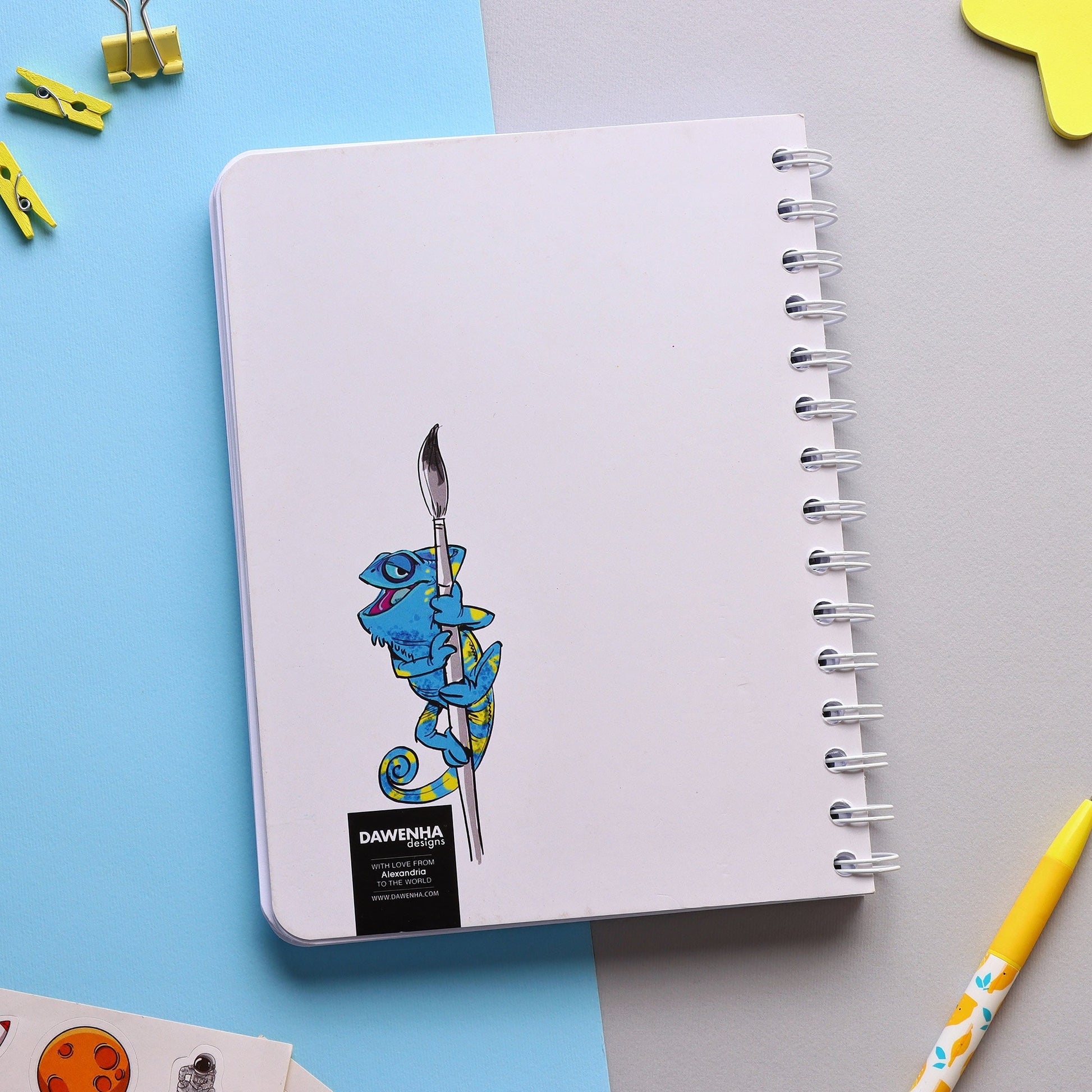 Blue Chameleon | SafeZone Notebook (Wired / HardCover) Dawenha | دونها