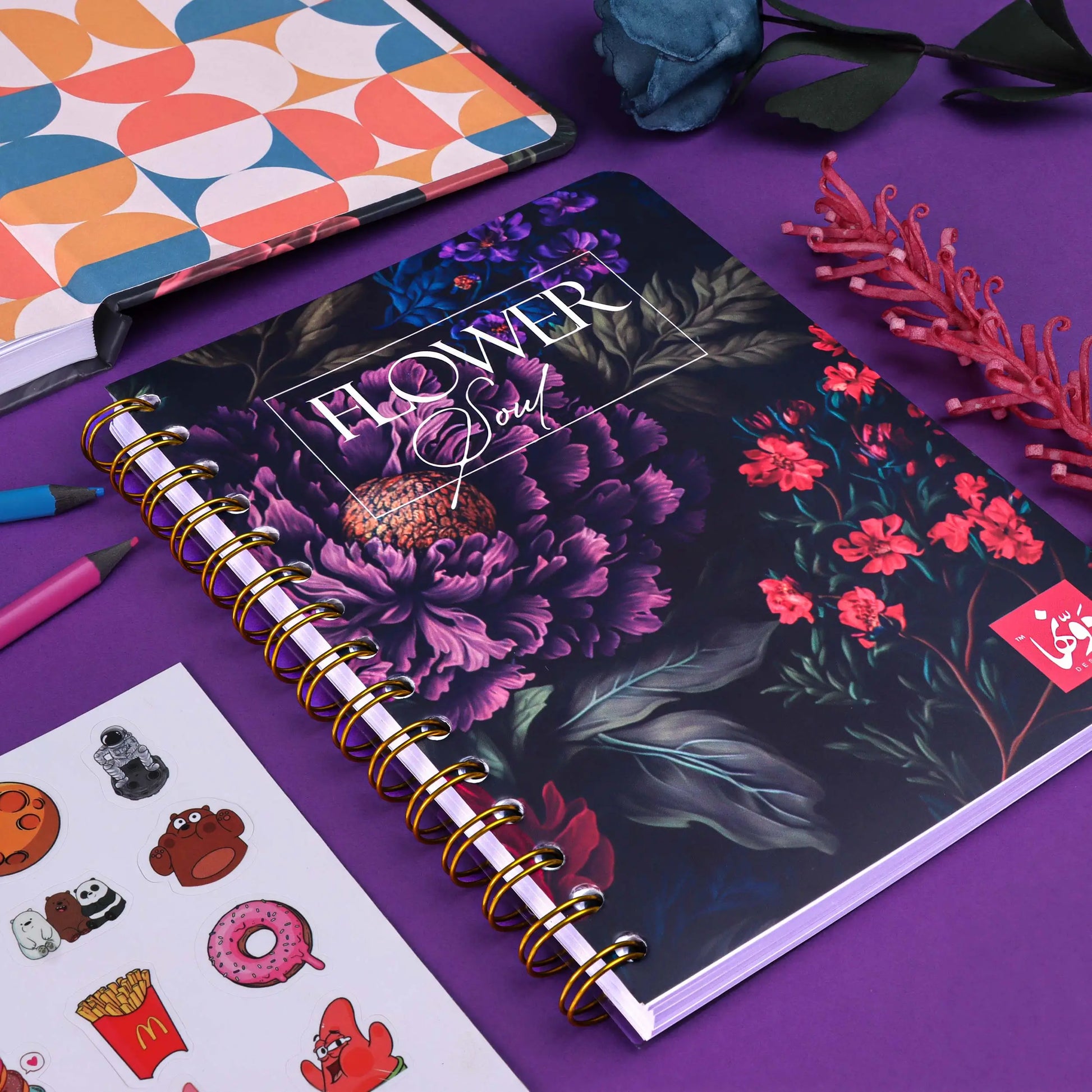 Floral Symphony | Safezone Notebook (Wired / HardCover) Dawenha | دونها