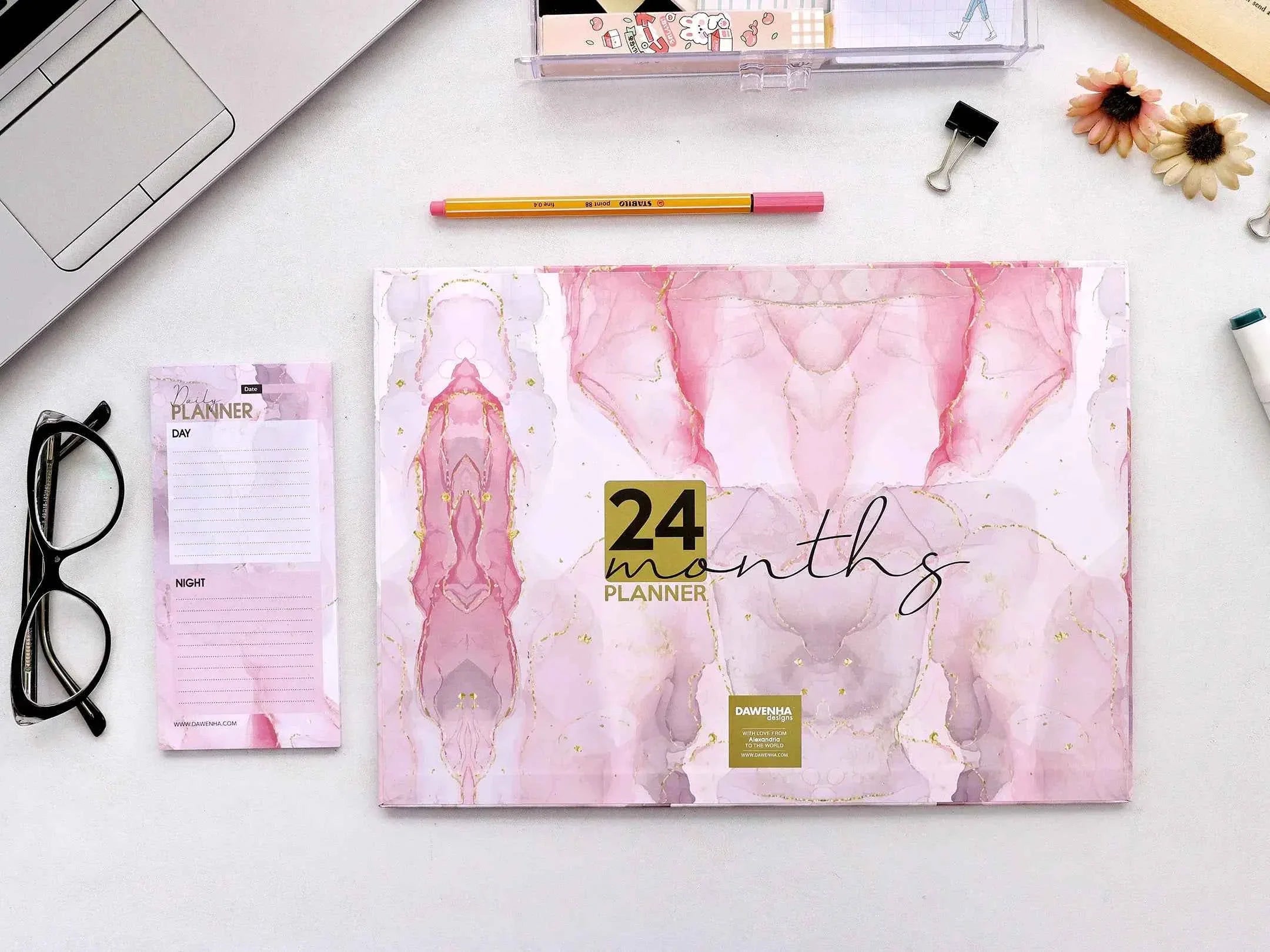 Pink Marble Desk Calendar calendar Dawenha | دونها