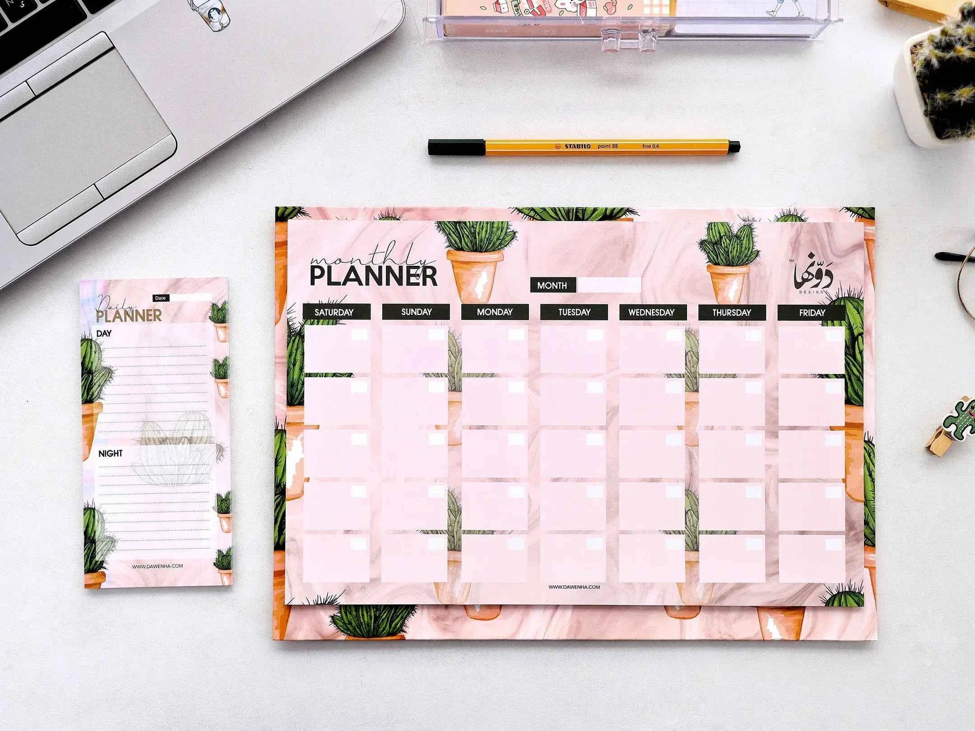 Cactus Desk Calendar calendar Dawenha | دونها