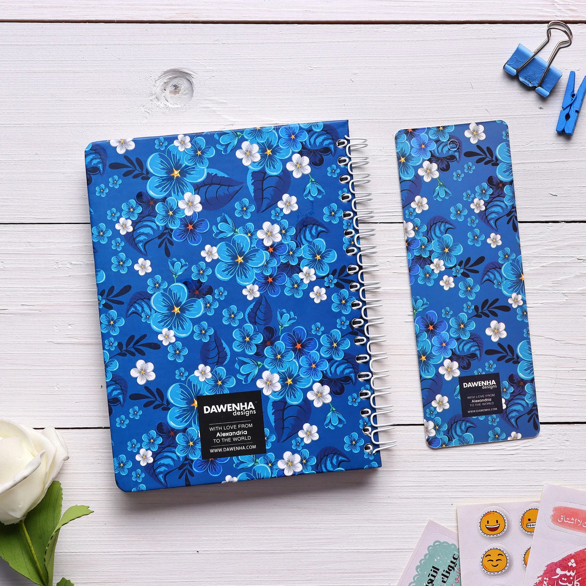 Blue Flowers | Pocket Notebook Dawenha | دونها