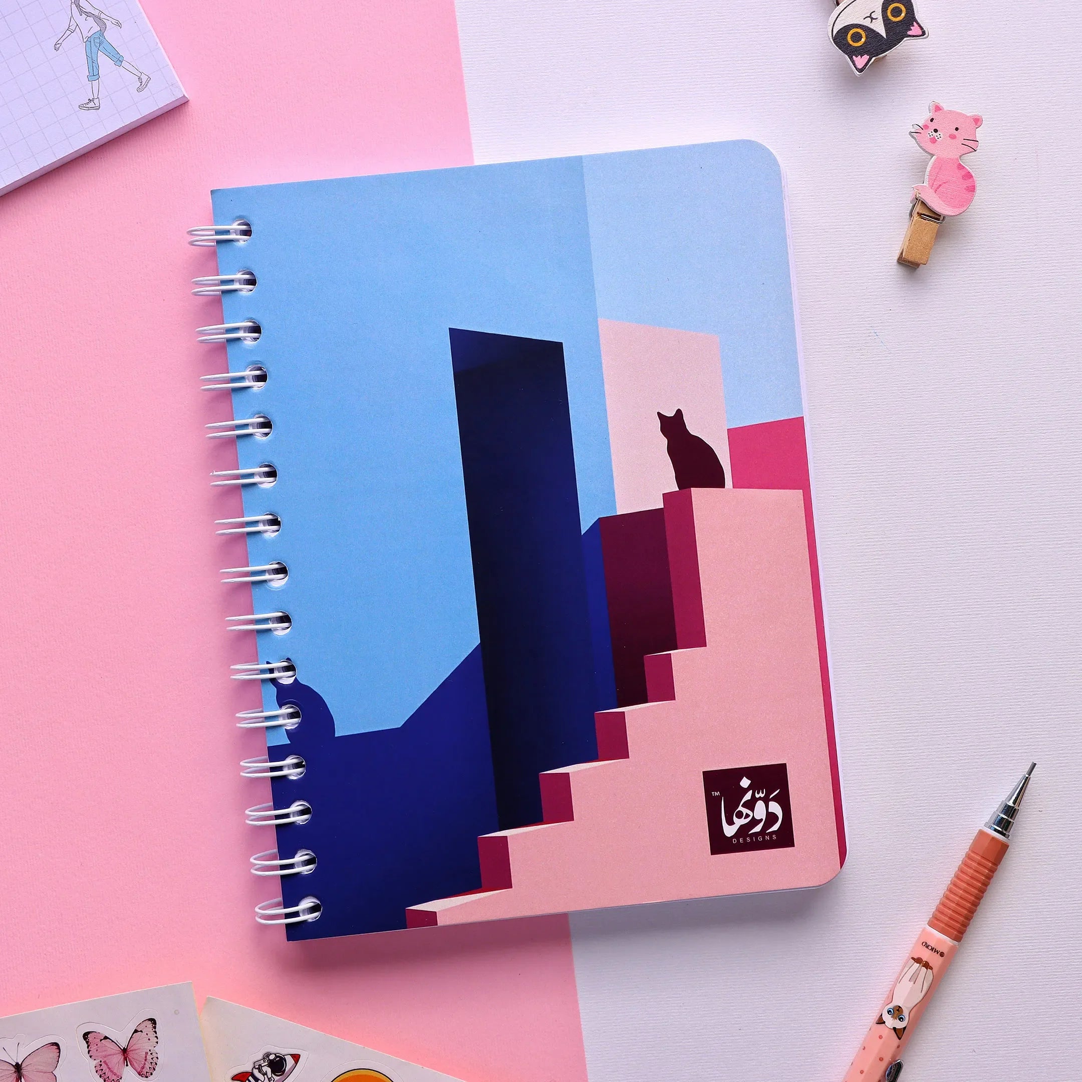 Cat Shadow | SafeZone Notebook (Wired / HardCover) Wired Dawenha | دونها