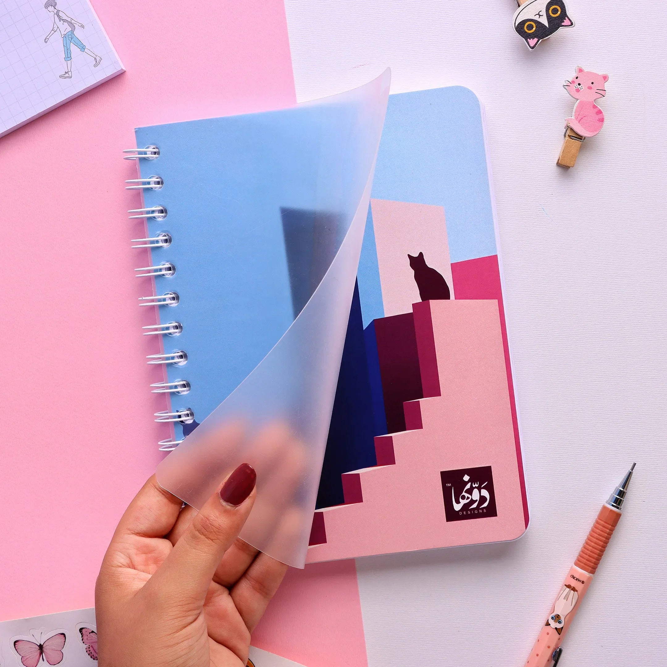 Cat Shadow | SafeZone Notebook (Wired / HardCover) Dawenha | دونها