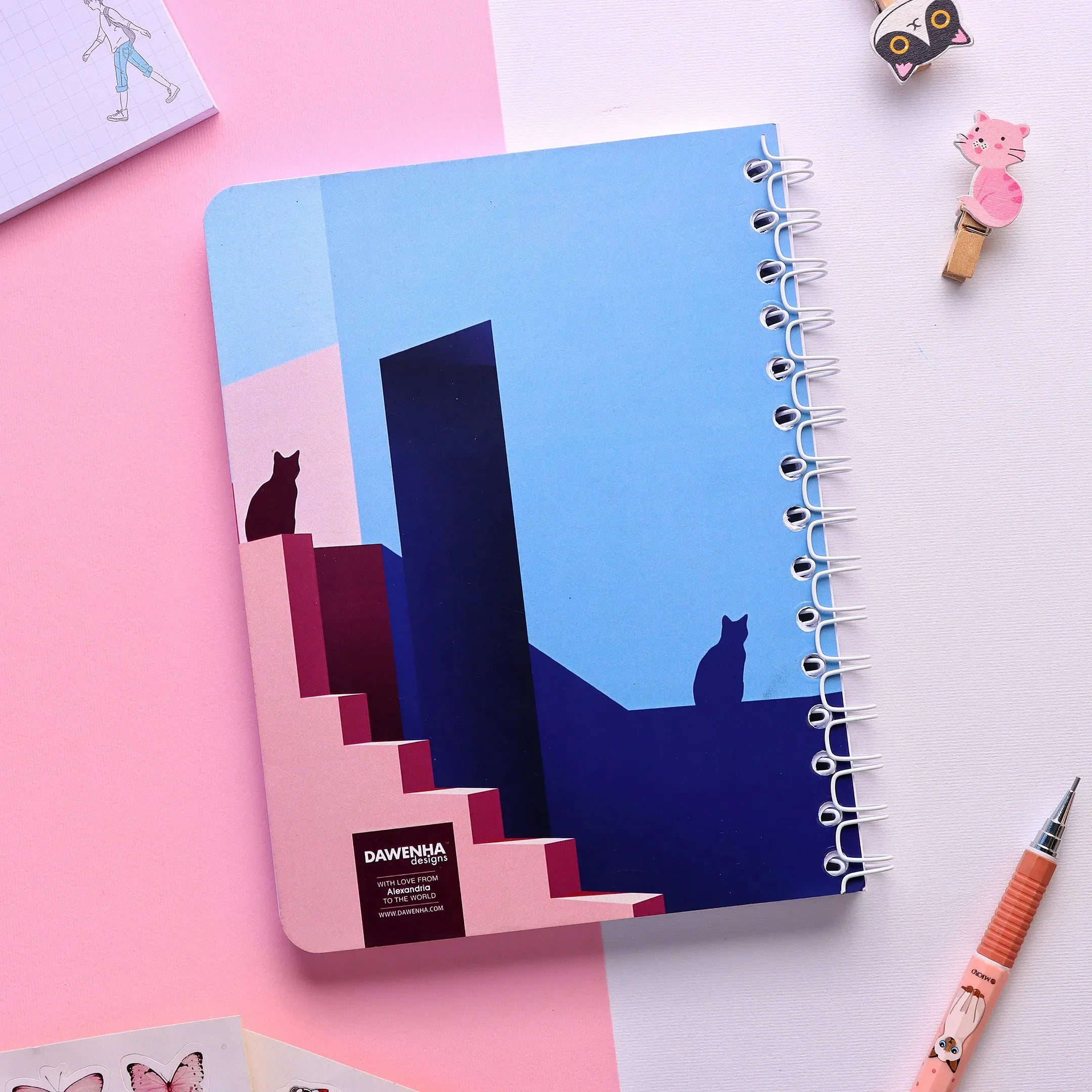 Cat Shadow | SafeZone Notebook (Wired / HardCover) Dawenha | دونها