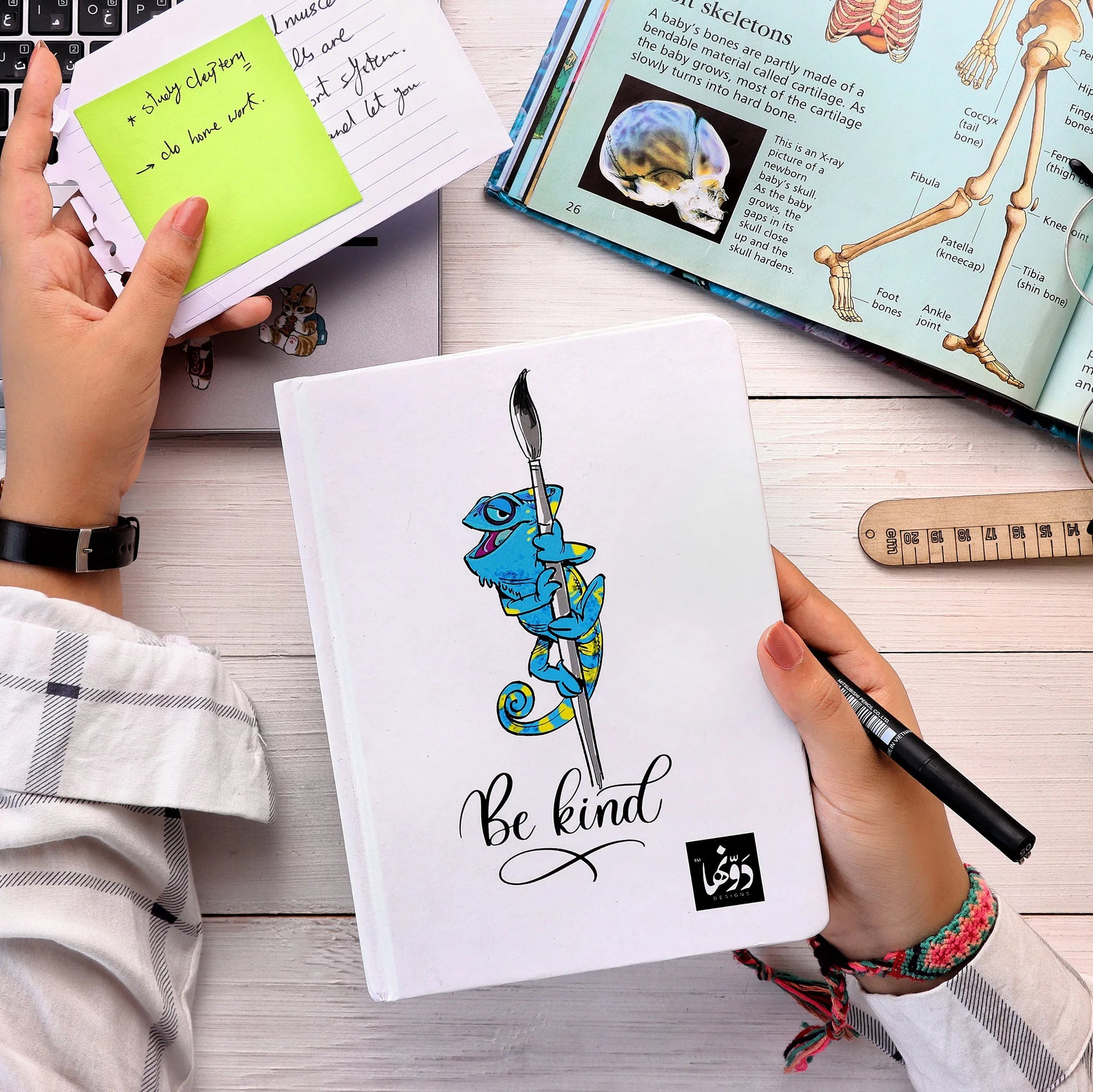 Blue Chameleon | SafeZone Notebook (Wired / HardCover) Hardcover Dawenha | دونها