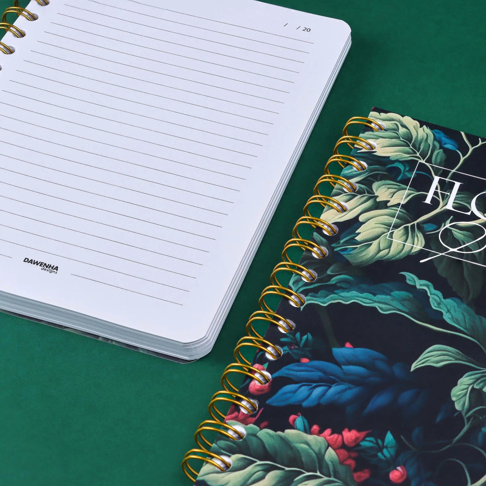 Botanical Green | Safezone Notebook (Wired / HardCover) Dawenha | دونها