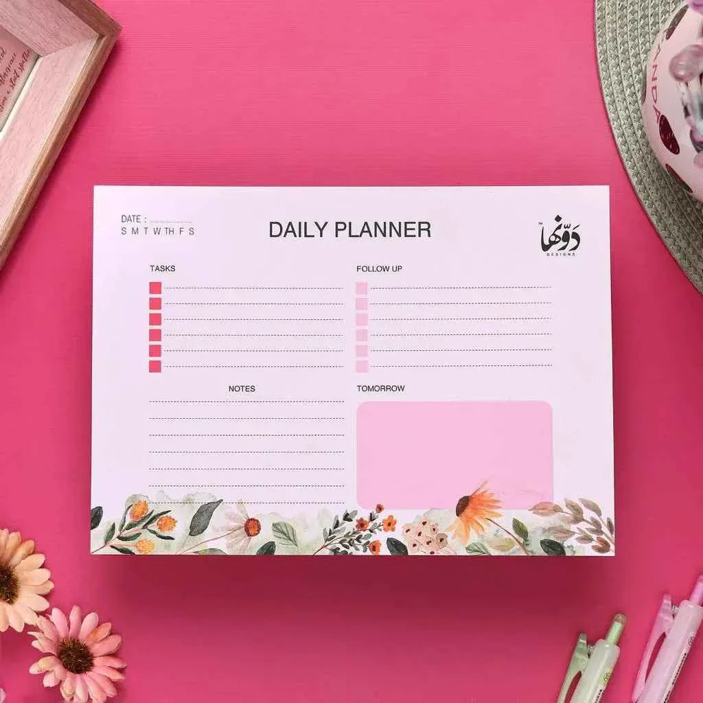 Floral - To-Do Pad English Dawenha | دونها