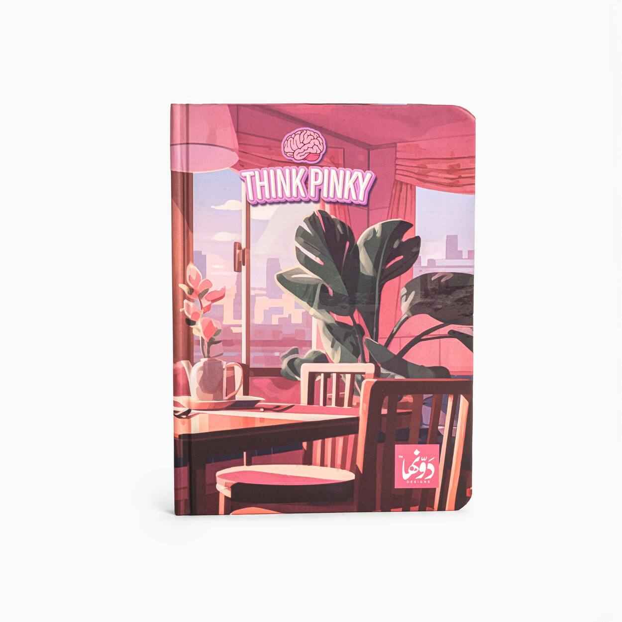 Pinky Cafe Vibes | Safezone Notebook (Wired / Hardvover) Dawenha | دونها