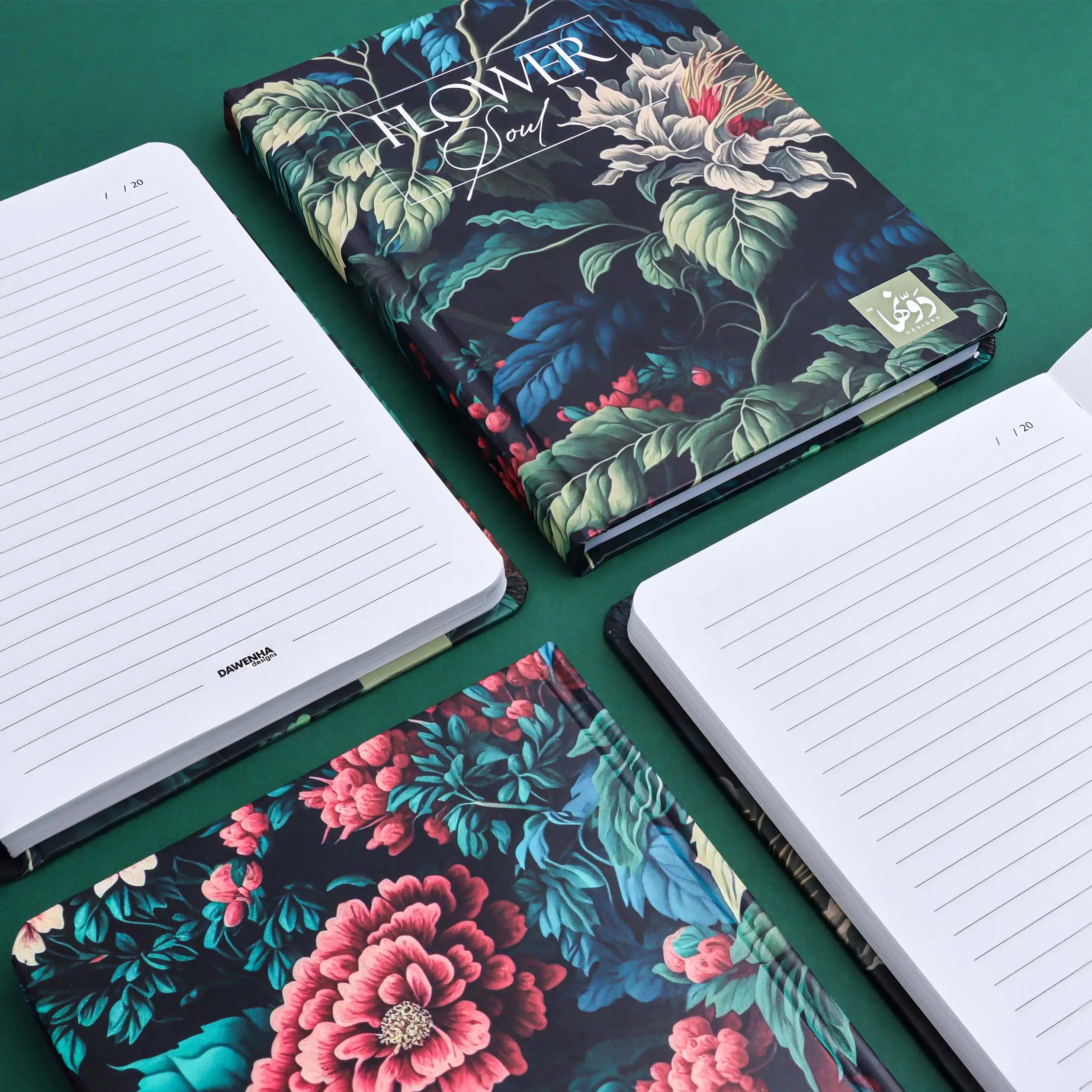 Botanical Green | Safezone Notebook (Wired / HardCover) Dawenha | دونها