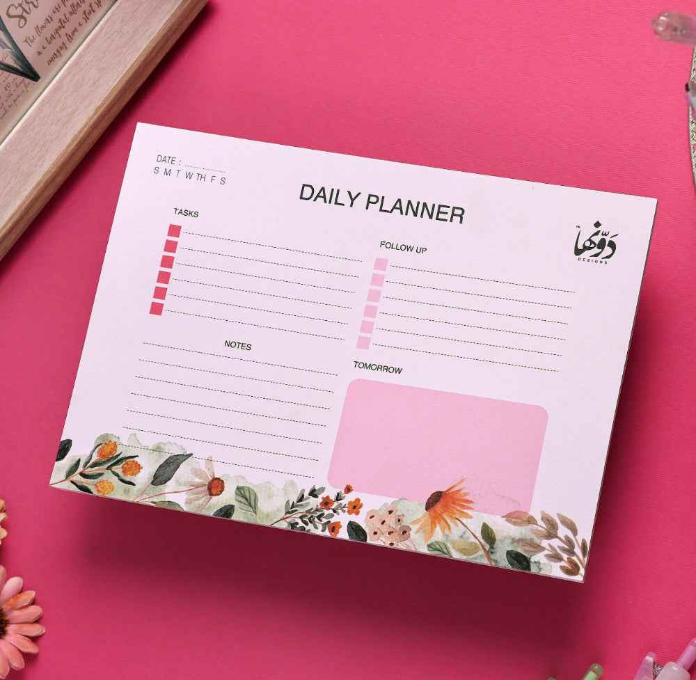 Floral - To-Do Pad English Dawenha | دونها