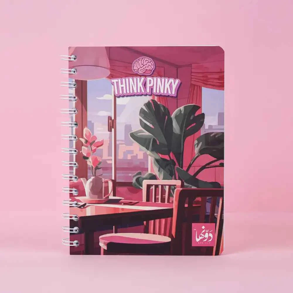 Pinky Cafe Vibes | Safezone Notebook (Wired / Hardvover) Wired Dawenha | دونها