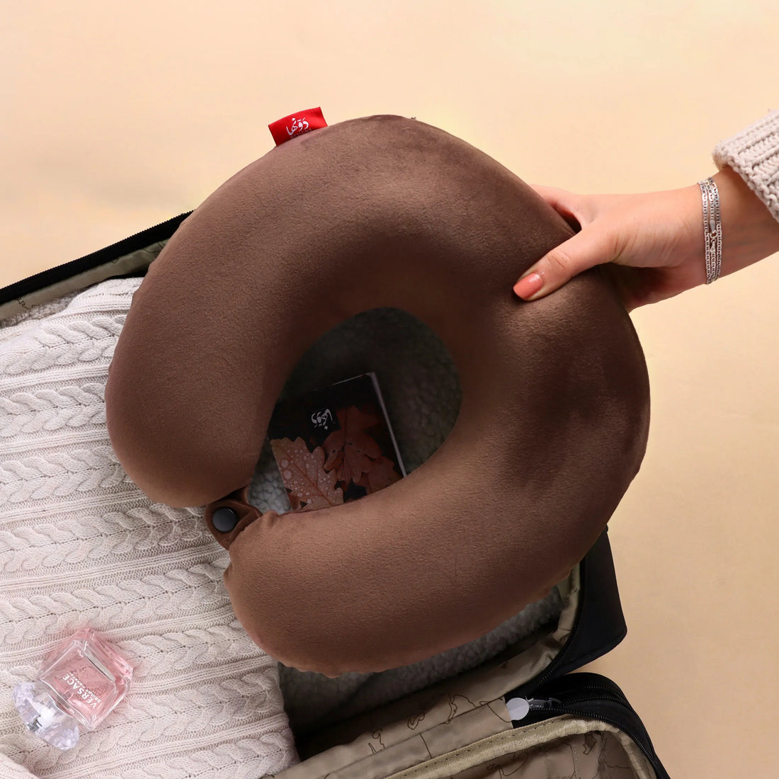 Neck Pillow By Dawenha | Brown pillow Dawenha | دونها