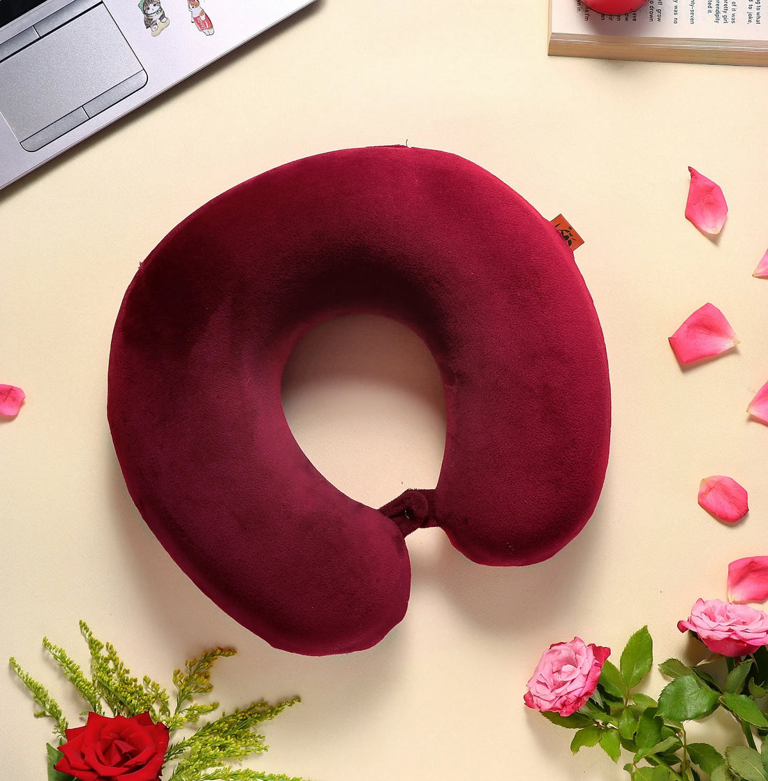 Neck Pillow By Dawenha | Dark Red pillow Dawenha | دونها