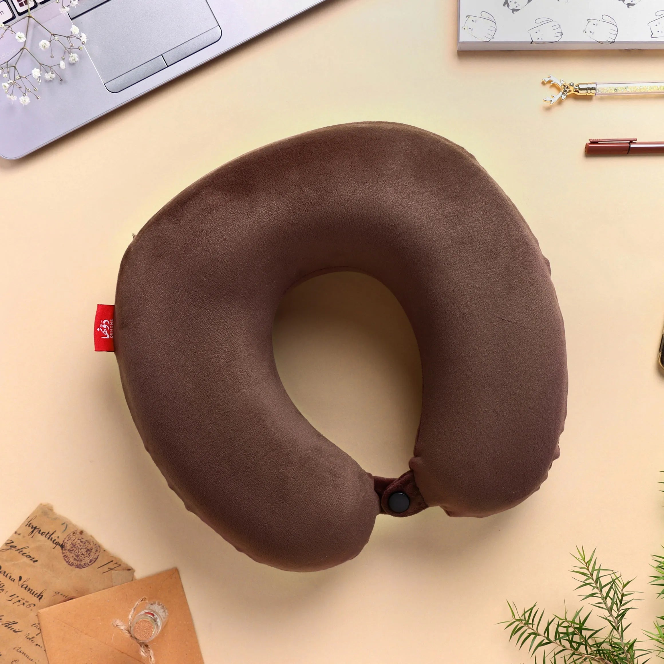 Neck Pillow By Dawenha | Brown pillow Dawenha | دونها
